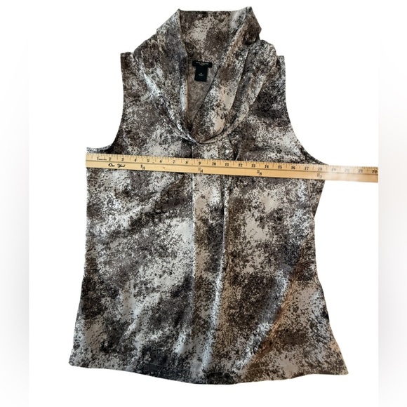 Ann Taylor Black and Gray Patterned Cowl Neck Top - Picture 5 of 6